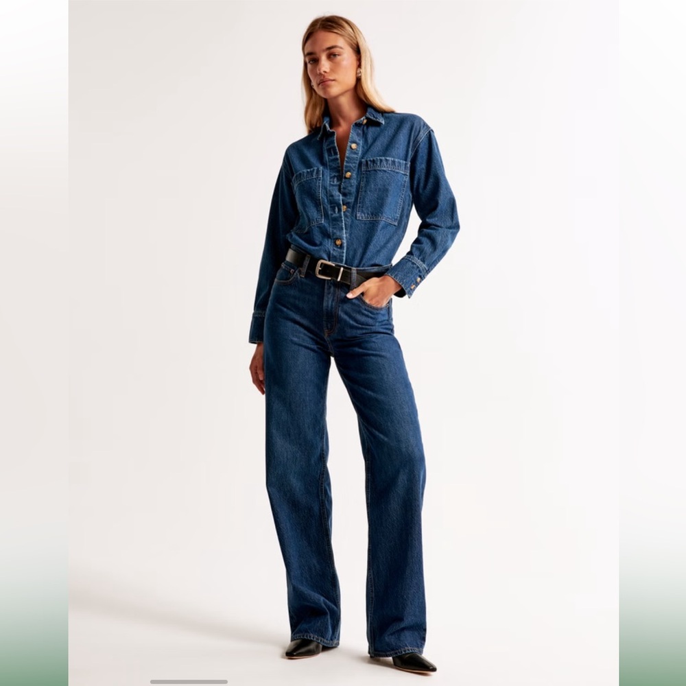 NWT Abercrombie & Fitch High Rise Loose Jeans 27 R - Picture 7 of 13